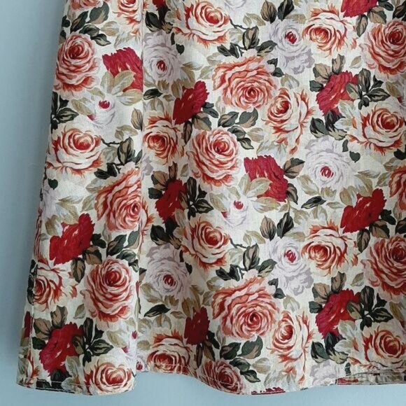 LIZ CLAIBORNE Linen Blend Floral A-Line Mini Skirt Colorful  Sz 10 - Picture 4 of 16